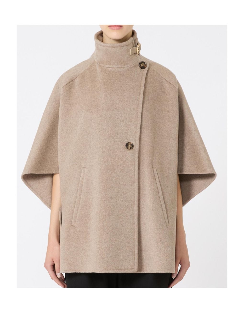 Max Mara Natural Derrik High Neck Cape