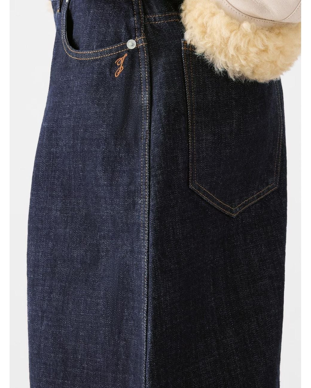 Jacquemus Blue High-Waisted Curved Leg Jeans