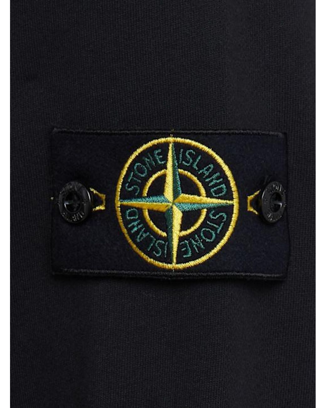 Stone Island Black Logo Cotton Crewneck Sweatshirt for men