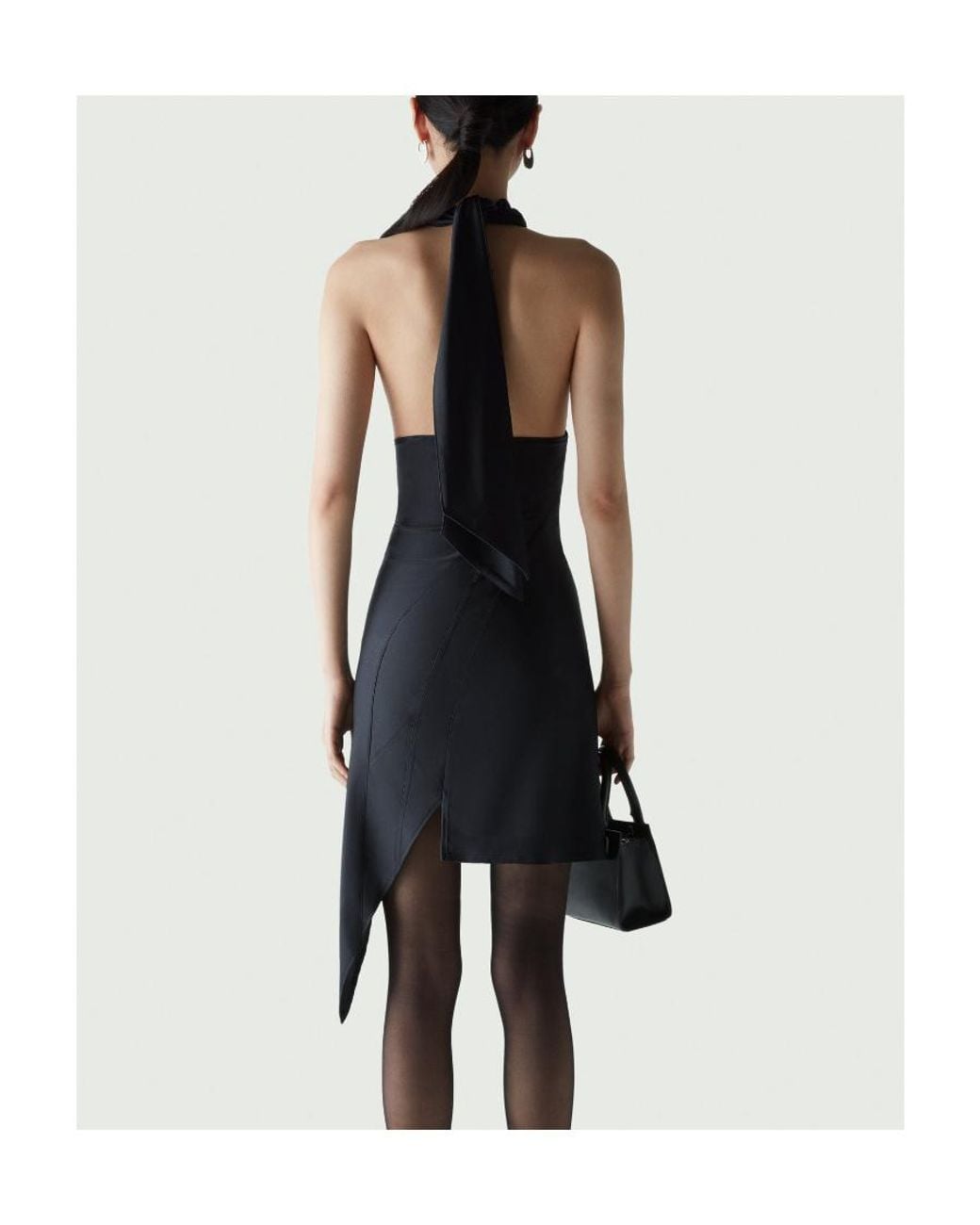 Coperni Black Racing Halterneck Mini Dress
