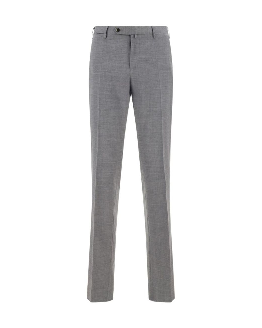 PT01 Gray Tailored-Cut Tapered Trousers for men