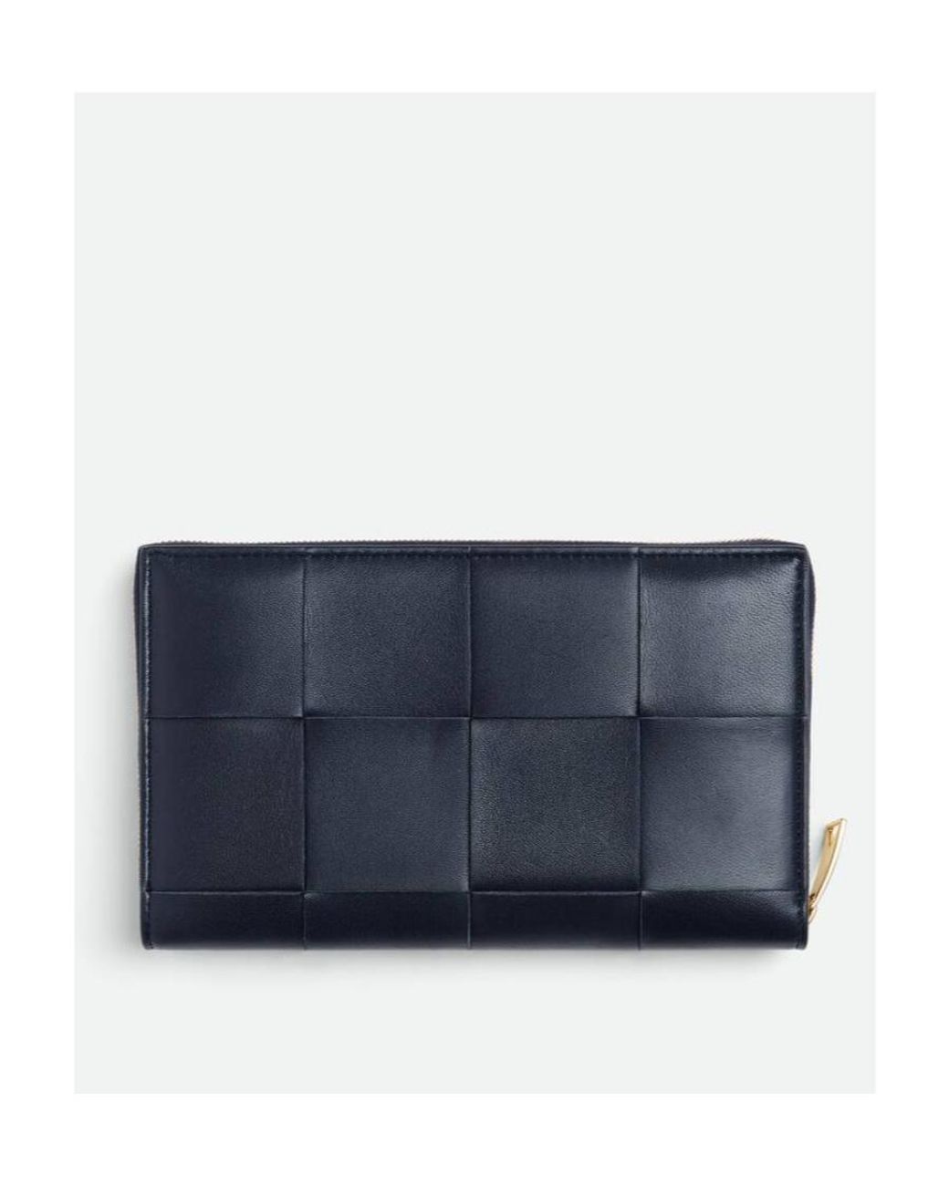 Bottega Veneta Blue Cassette Zip Around Wallet