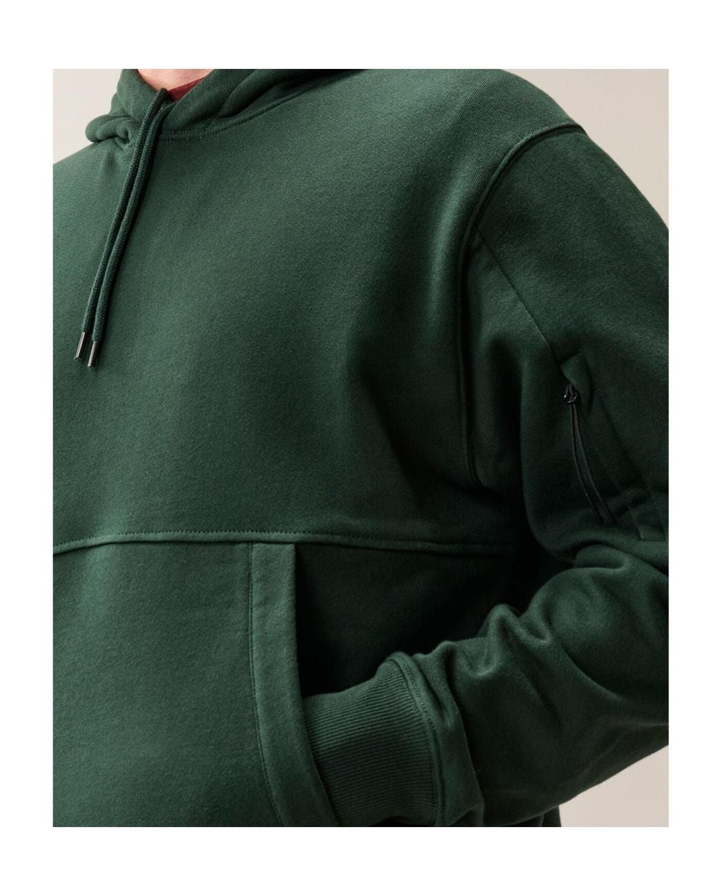 C P Company Green Lens Pocket Hoodie for men
