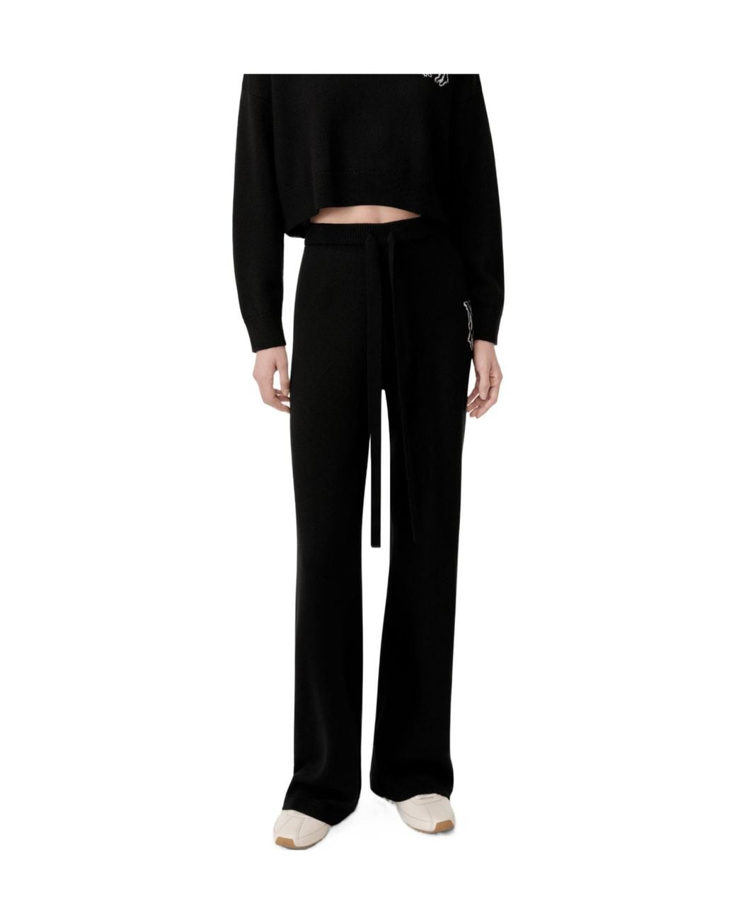 Amiri Black Logo Knit Wide-Leg Knitted Trousers