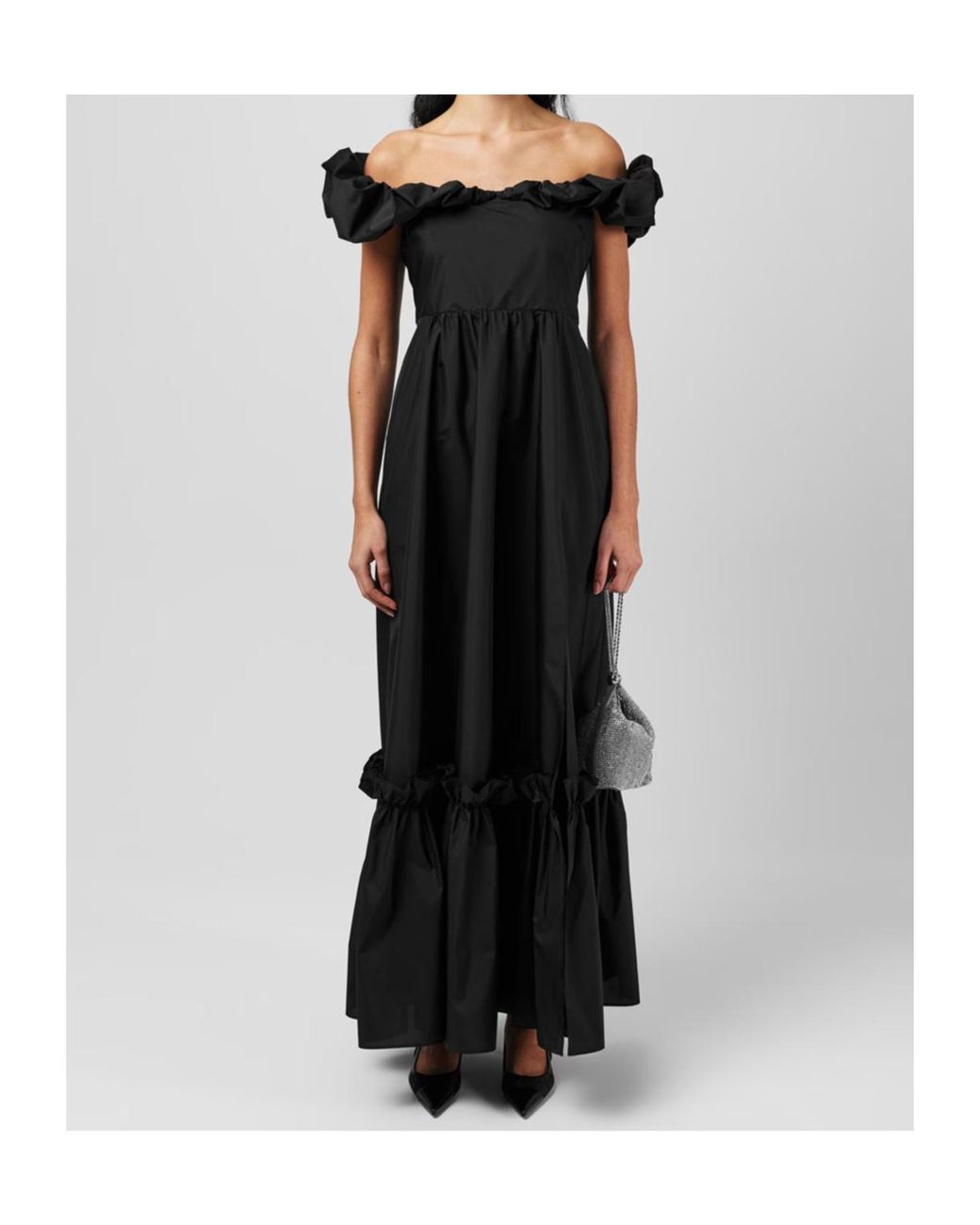 LoveShackFancy Black Ferra Maxi Dress