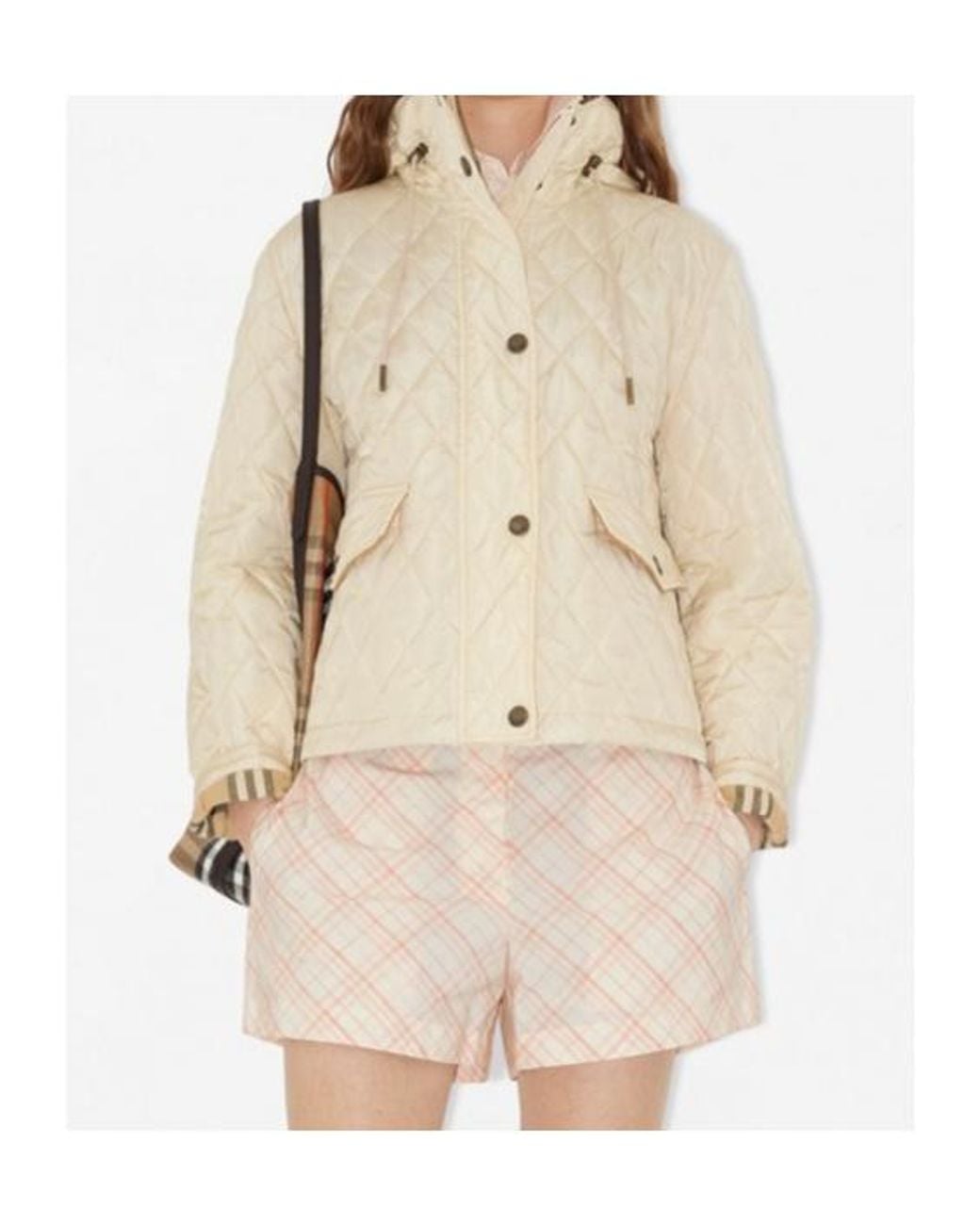 Burberry Natural Quilted Hooded Jacket