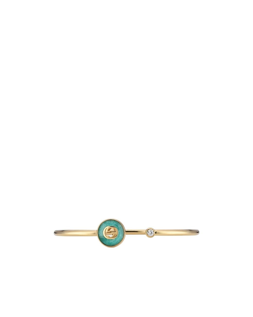 Gucci Metallic Interlocking 18K Bangle Bracelet