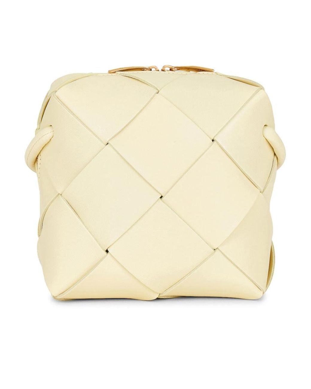Bottega Veneta White Woven Designed Shoulder Bag