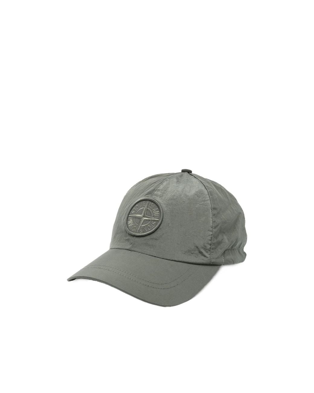 Stone Island Gray Logo Drawstring Baseball Hat for men
