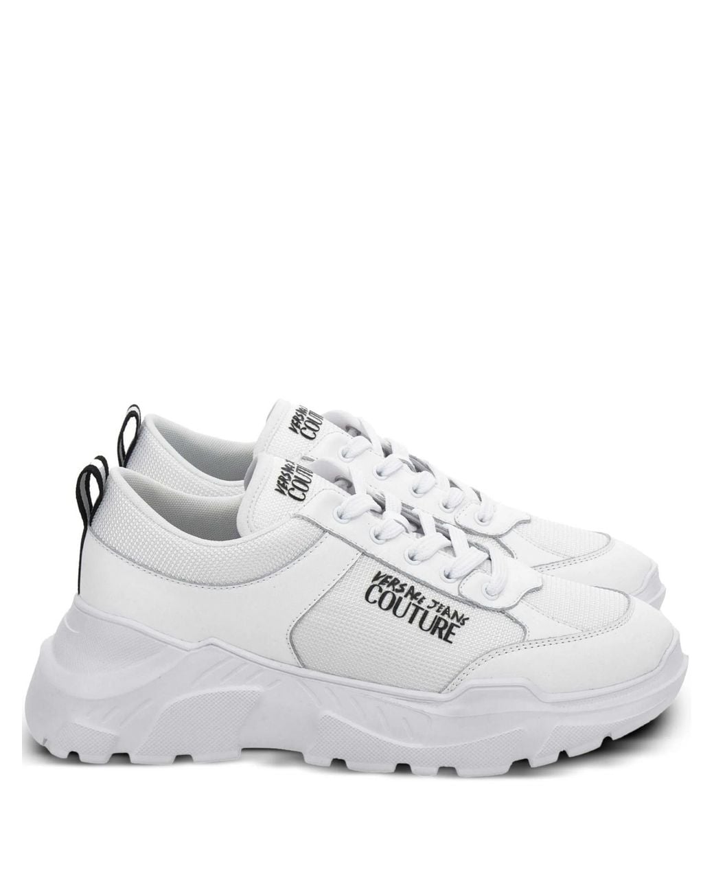 Versace Jeans White Couture Logo Chunky Sneakers for men