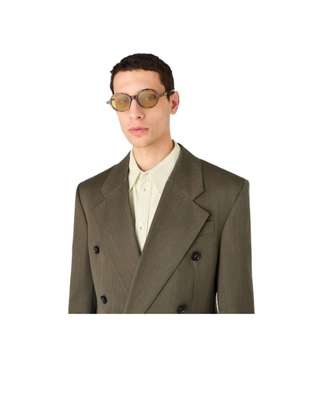 Bottega Veneta Green Eyewear Intrecciato Square Sunglasses for men