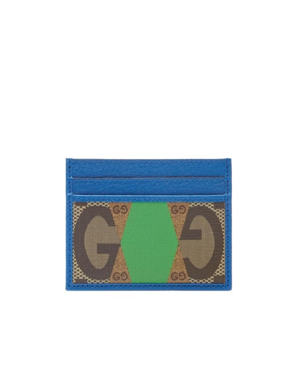 Gucci Blue Gg Rhombus Printed Cardholder for men