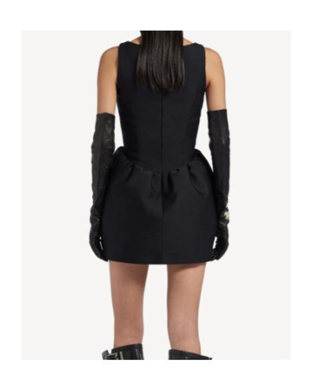 Balenciaga Black Sleeveless Wide-Skirt Dress