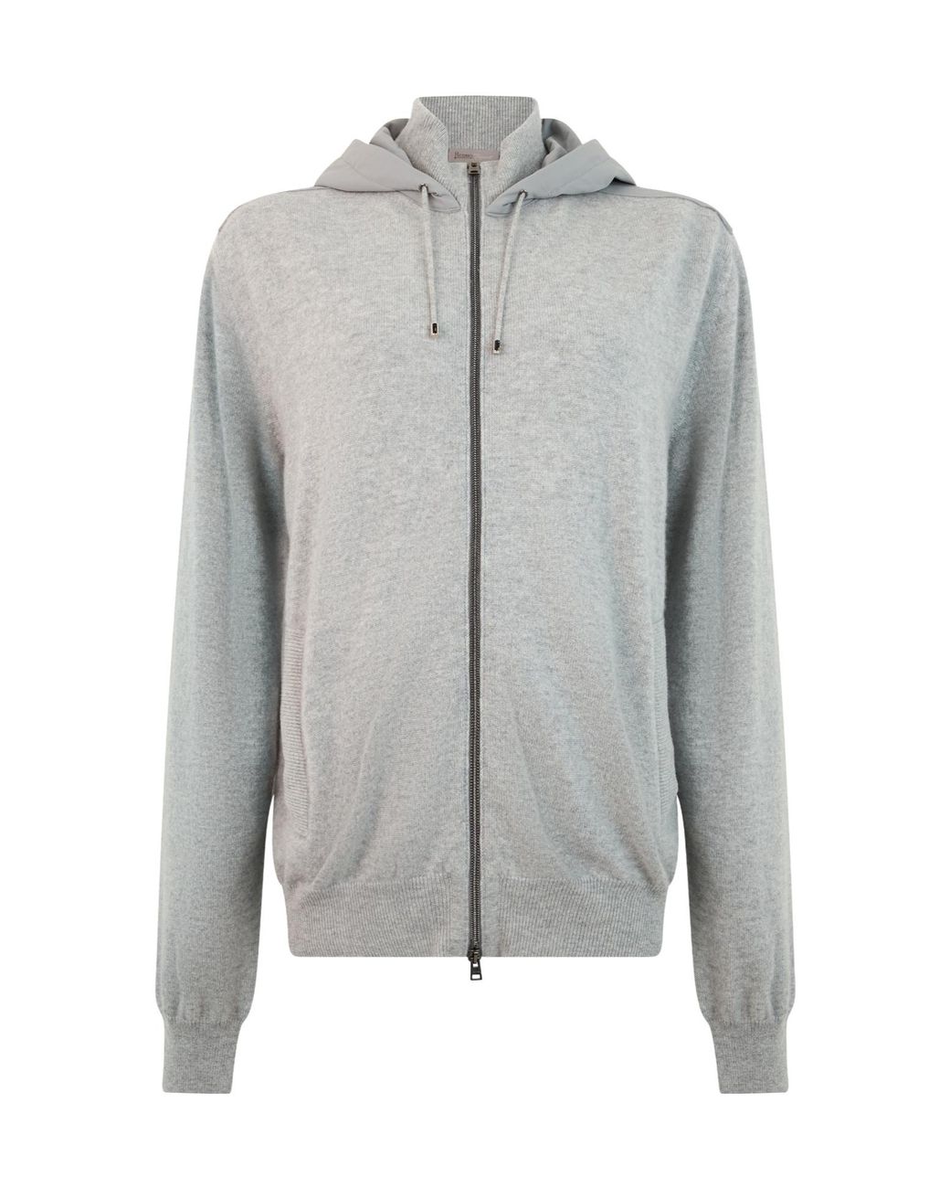 Herno Gray Zip-Up Hooded Hoodie for men