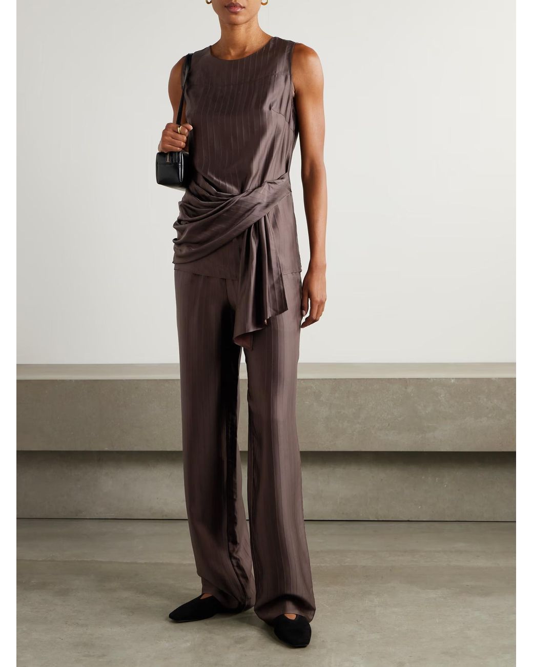 Loulou de Saison Brown Kadala Patchwork Straight-Leg Casual Pants