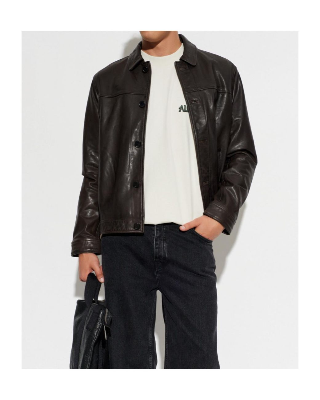 AllSaints Gray Nates Button-Up Jacket for men
