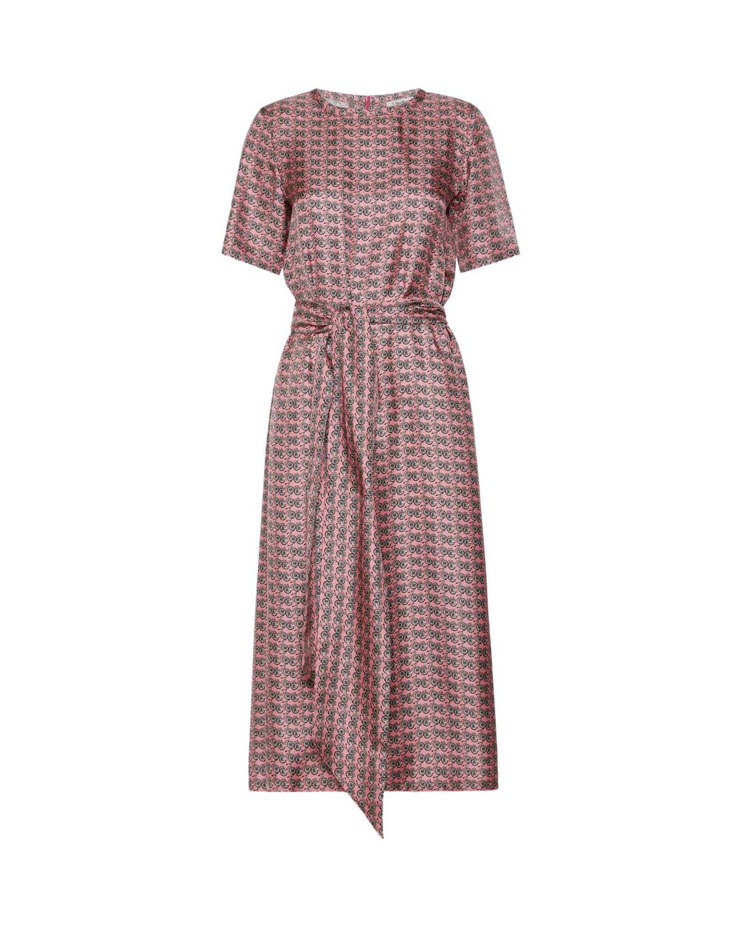 Max Mara Purple Bicycle-Print Silk Dress