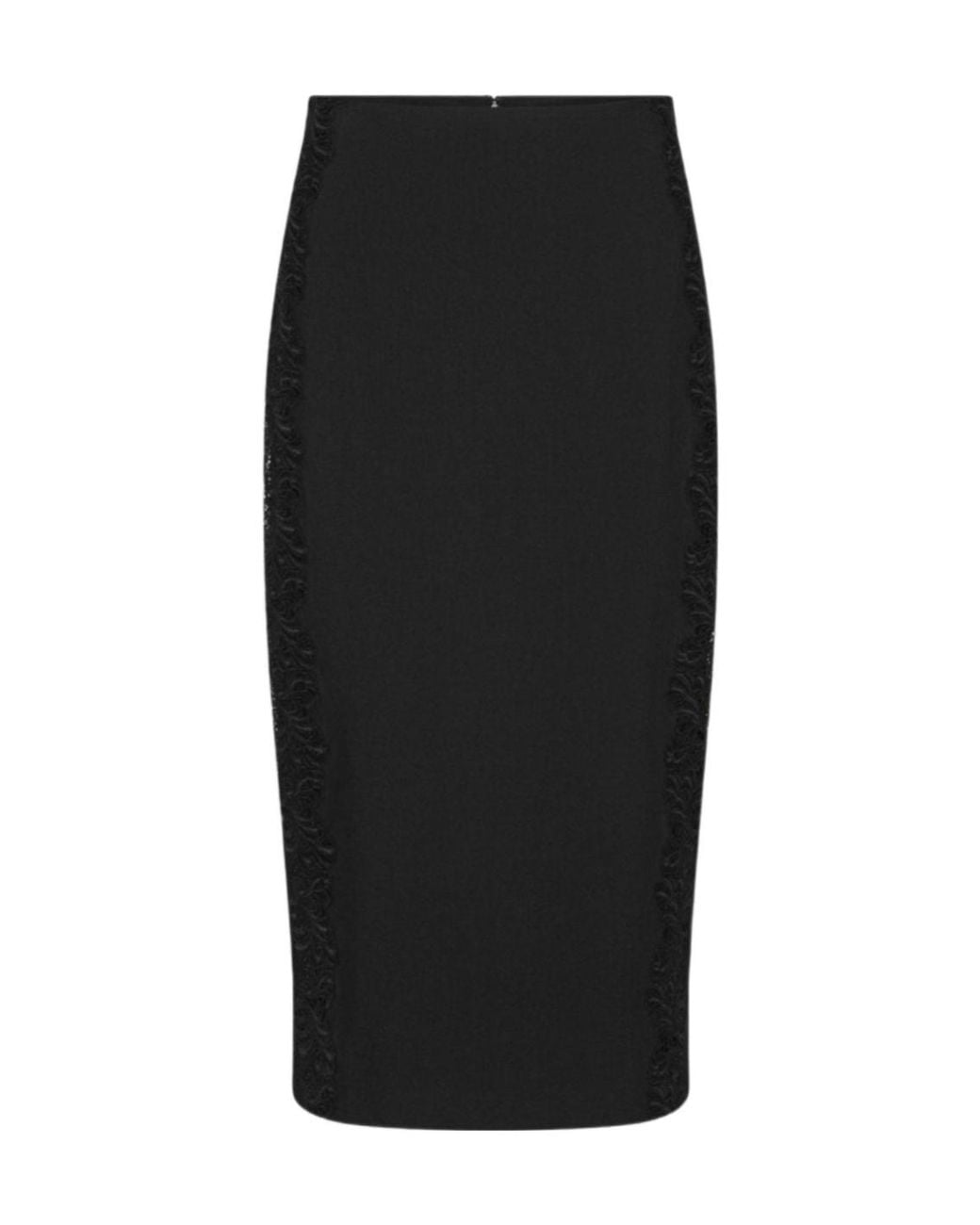 ROTATE BIRGER CHRISTENSEN Black Lace-Inserted Pencil Skirt