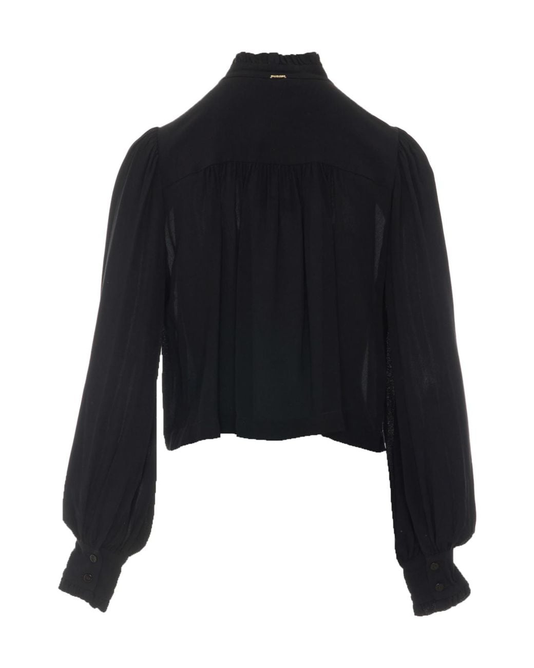 Twinset Black Sheer Long-Sleeve Top