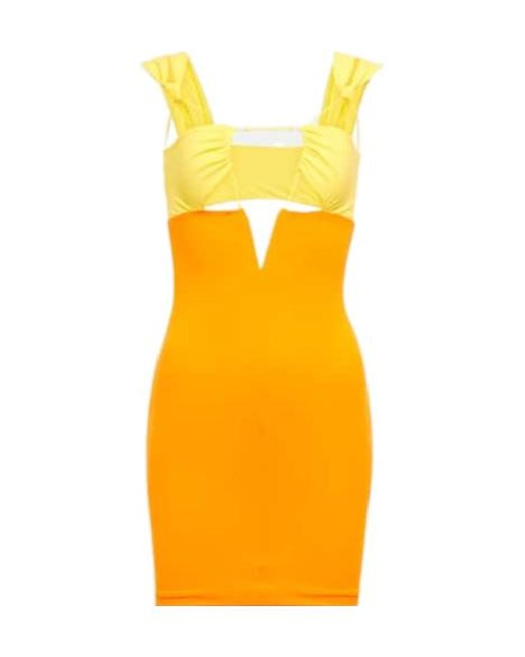 Nensi Dojaka Yellow Cutout Minidress
