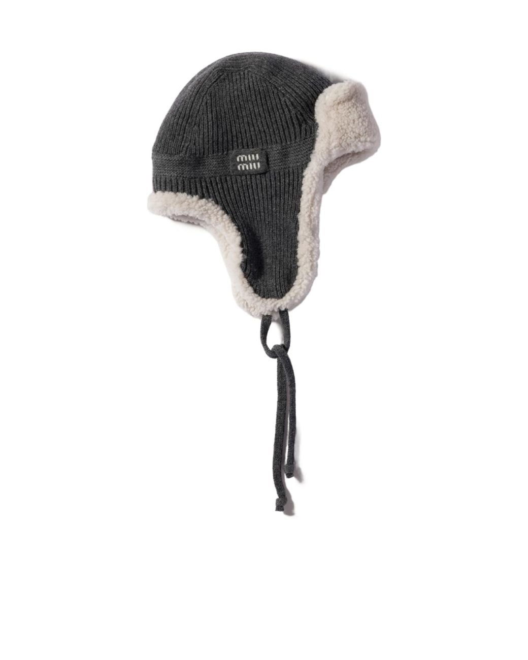 Miu Miu Black Wool, Cashmere And Shearling Trapper Hat