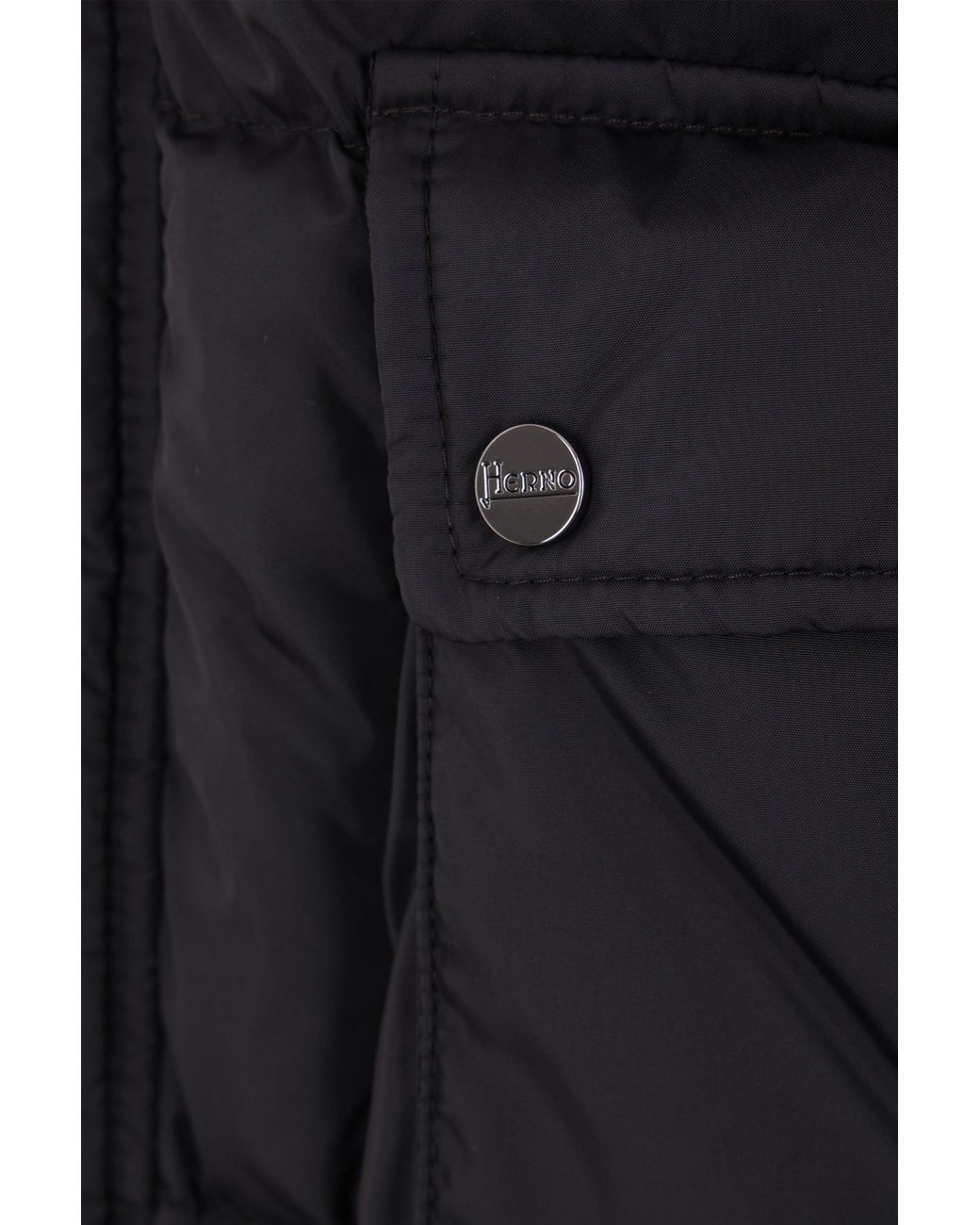 Herno Blue High Neck Hooded Down Jacket for men