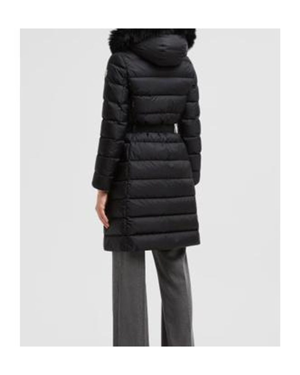 Moncler Black Khloe Logo Patch Belted Jacket