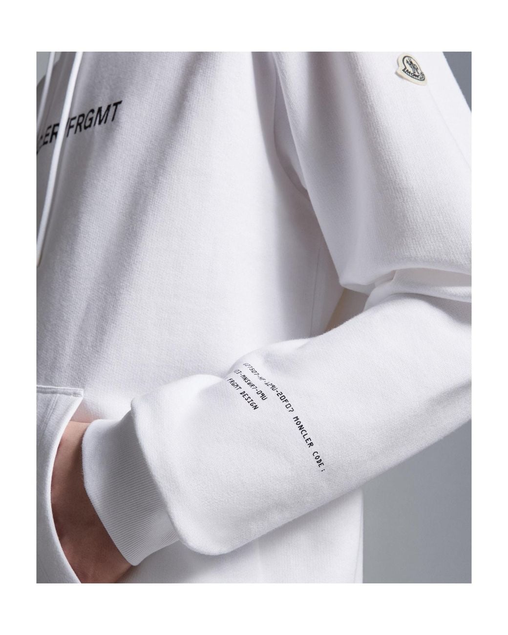 Moncler White Floral Motif Hoodie for men