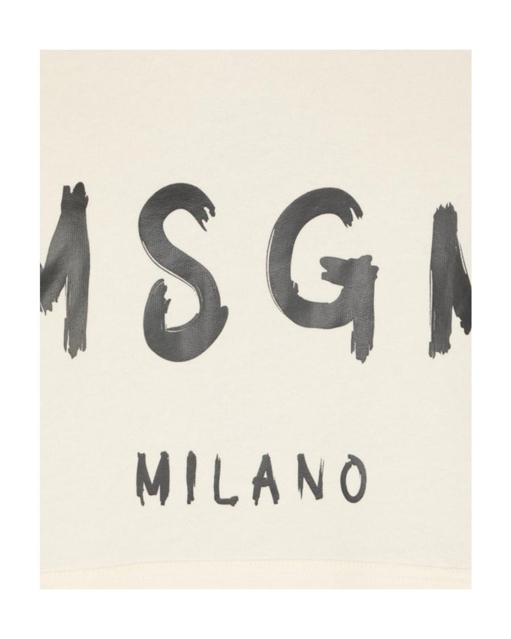 MSGM White Logo Printed Drawstring Hoodie for men