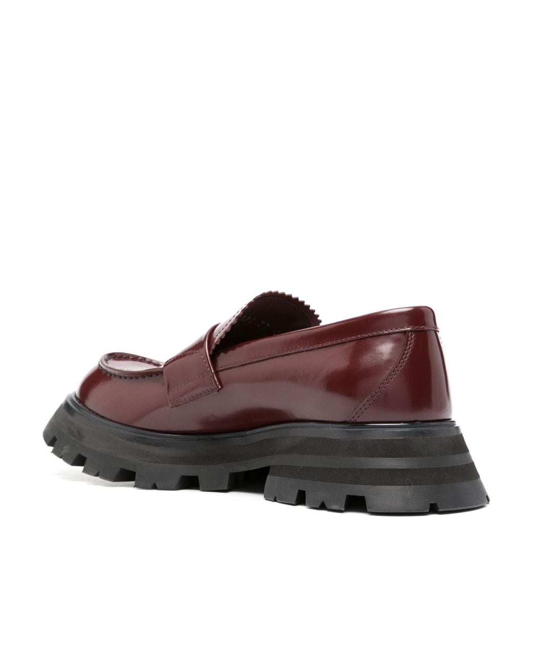 McQueen Brown Ridged-Sole Leather Loafers