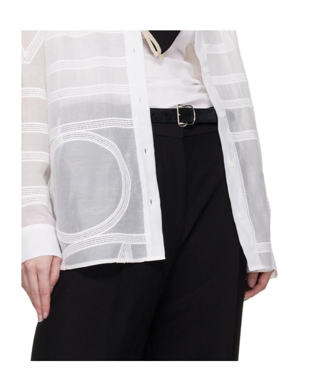 Totême White Totême Buckle Detailed Belt
