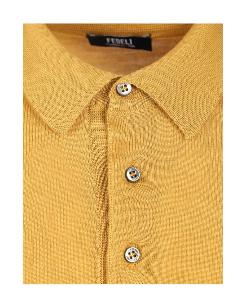 Fedeli Yellow Long-Sleeved Sweater for men