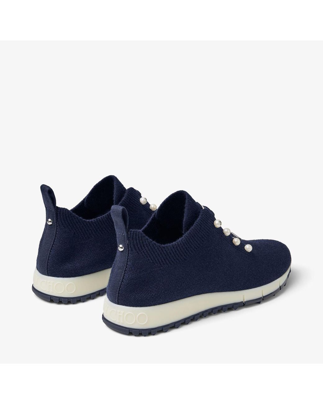 Jimmy Choo Blue Veles Cashmere Sneakers