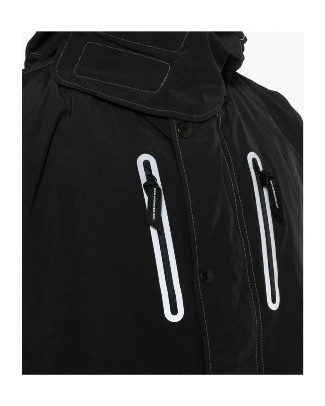 And Wander Black Reflective Stitching Hooded Casual Jacket for men