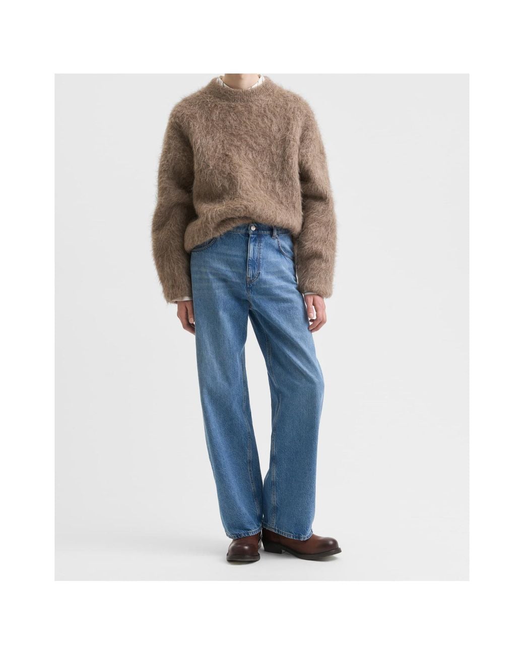 Séfr Brown Crew-Neck Long-Sleeve Knit Top for men