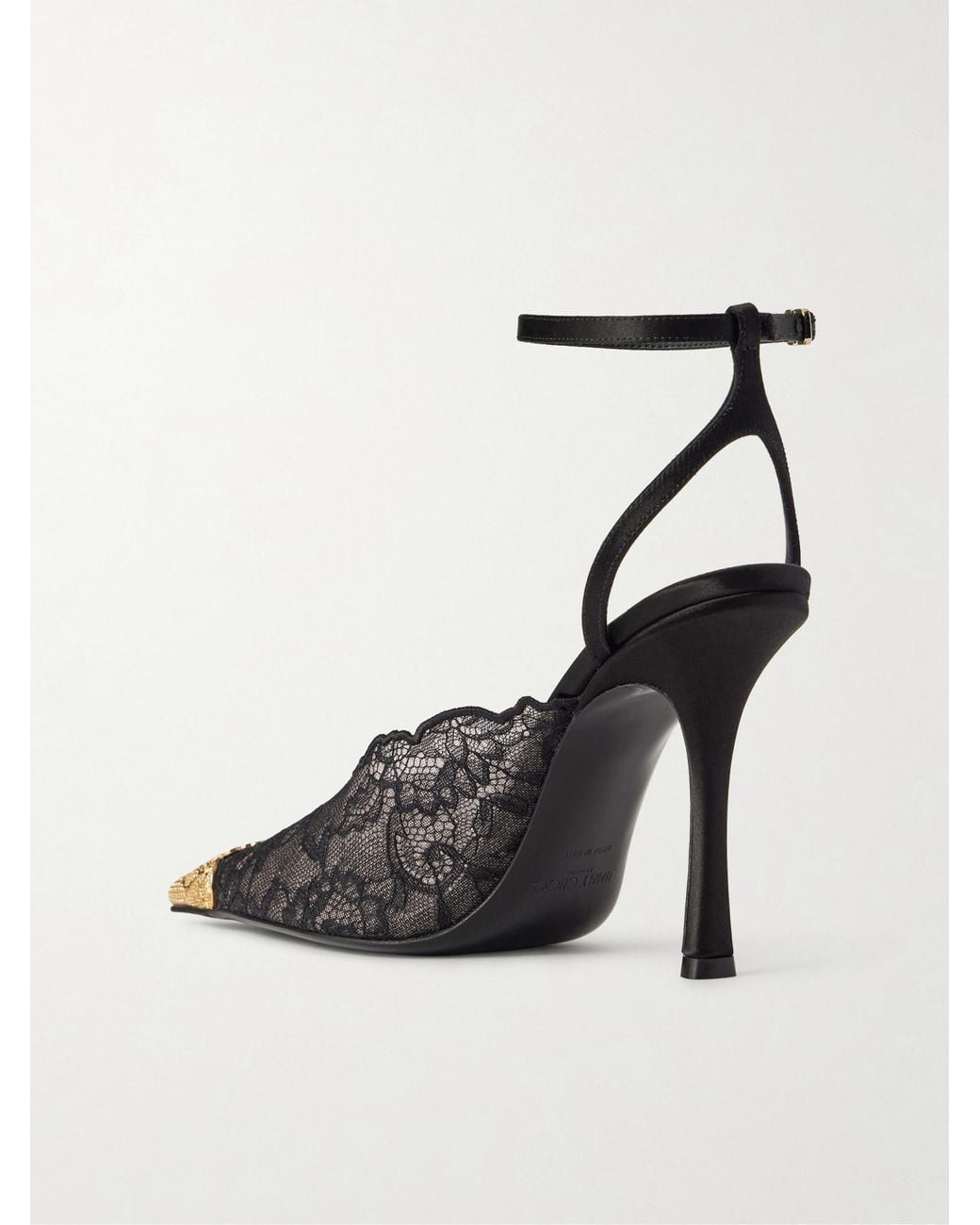 Jimmy Choo Multicolor Satin-Trimmed Lace Pumps