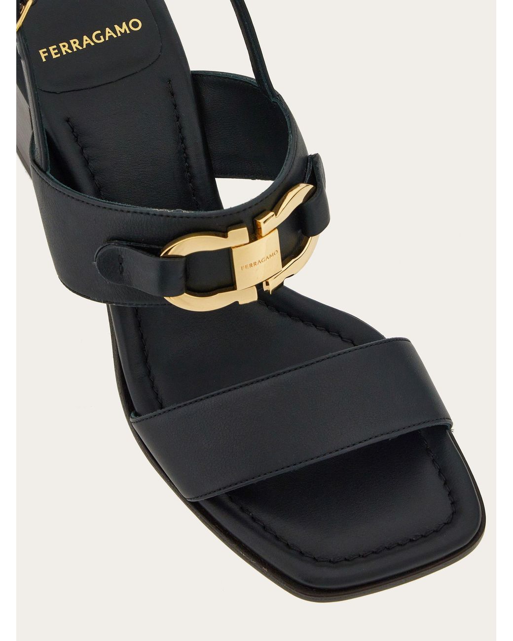 Ferragamo Metallic Ferragamo Gancini Ornament Sandals