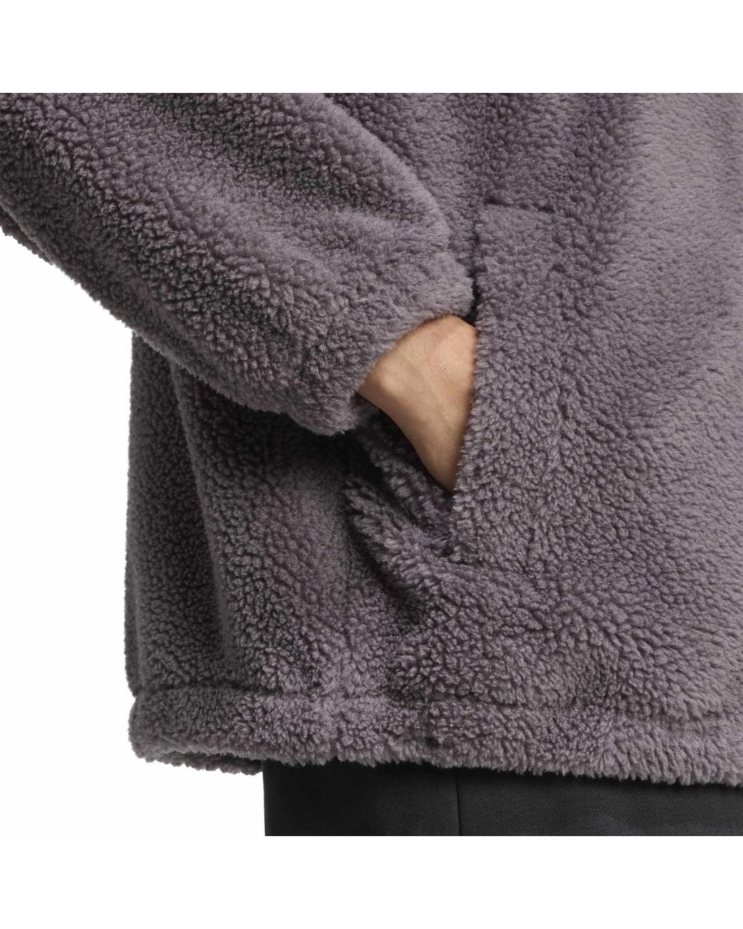 Adidas Originals Gray Sherpa Fleece Stand Collar Jacket