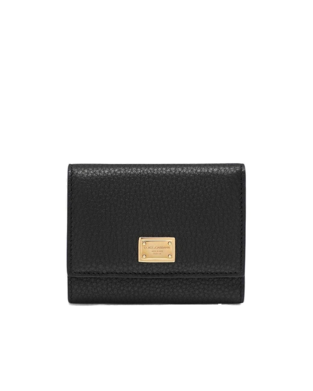 Dolce & Gabbana Black Logo Plate Wallet