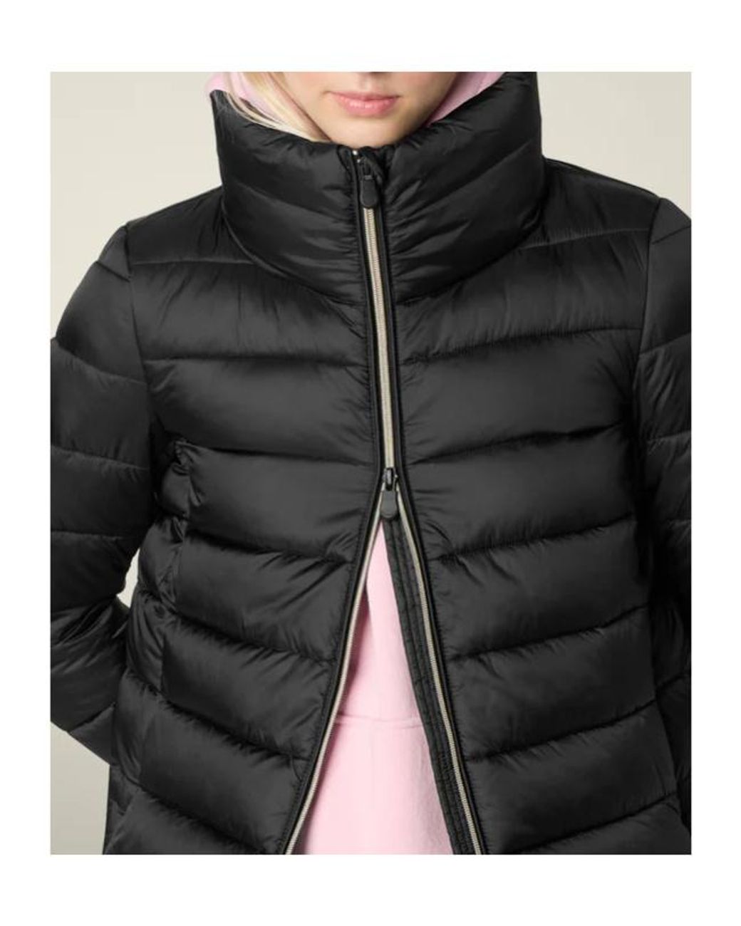 Save The Duck Black Zip-Up Puffer Jacket