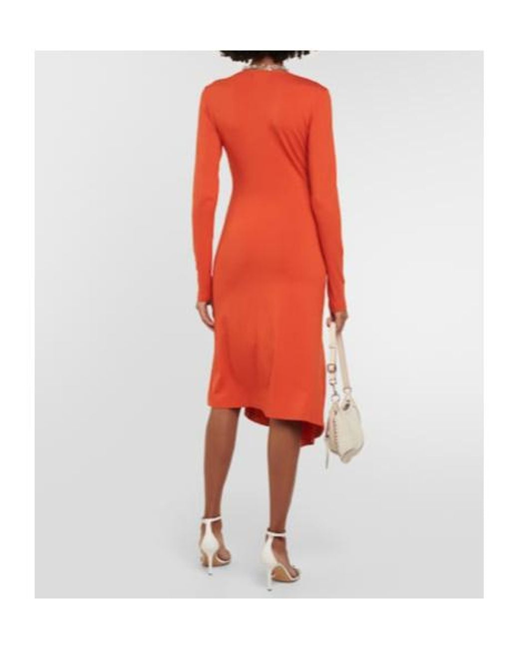 Isabel Marant Orange Lania Jersey Midi Dress