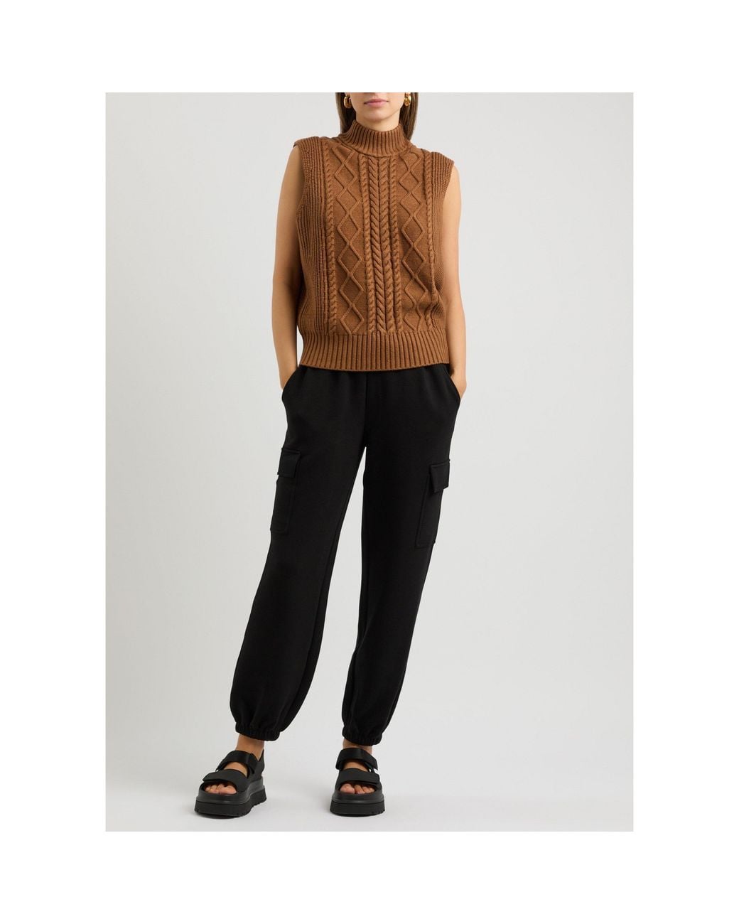 Varley Black High-Waisted Cargo Joggers