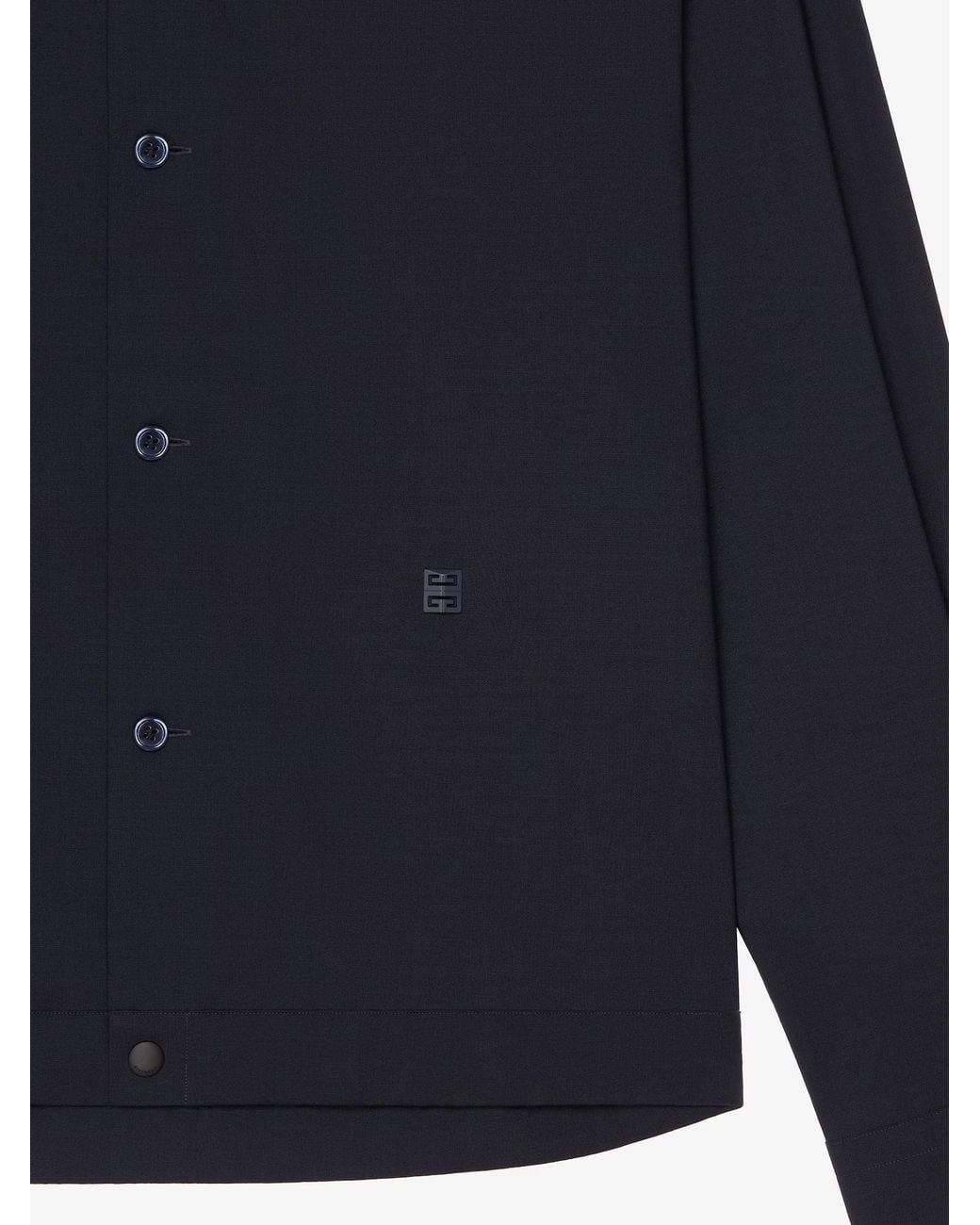 Givenchy Blue 4G Plaque Long-Sleeved Shirt for men
