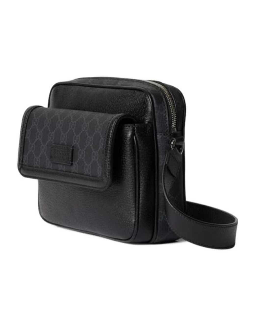 Gucci Black Gg Supreme Small Crossbody Bag, Gg Canvas for men