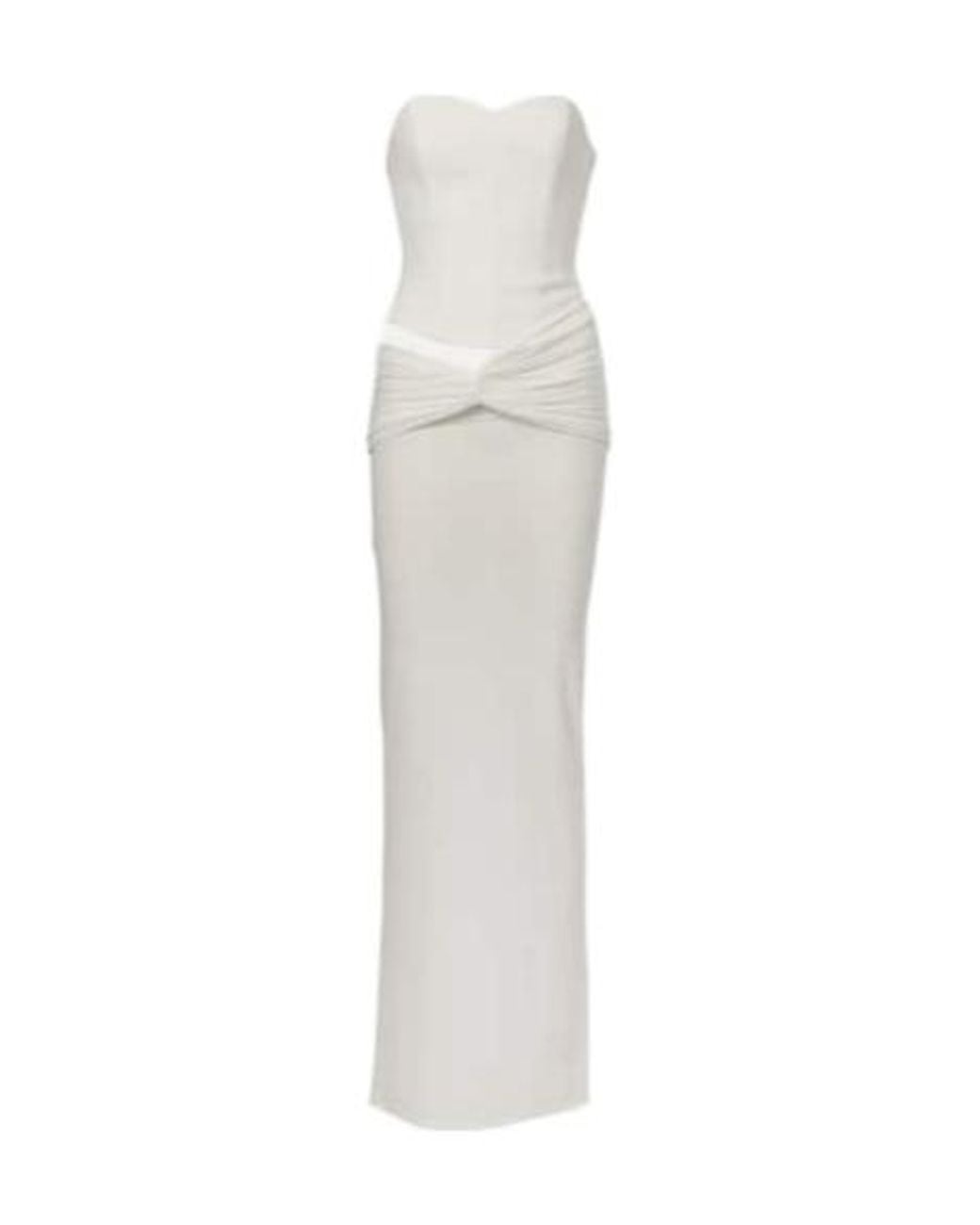 Alex Perry White Draped Crepe Jersey Corset Dress