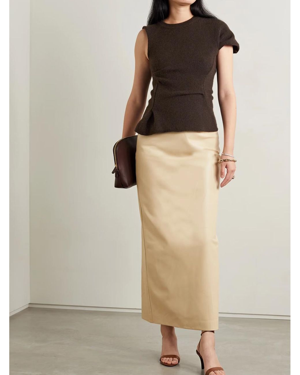 The Row Brown Asymmetrical Sweater