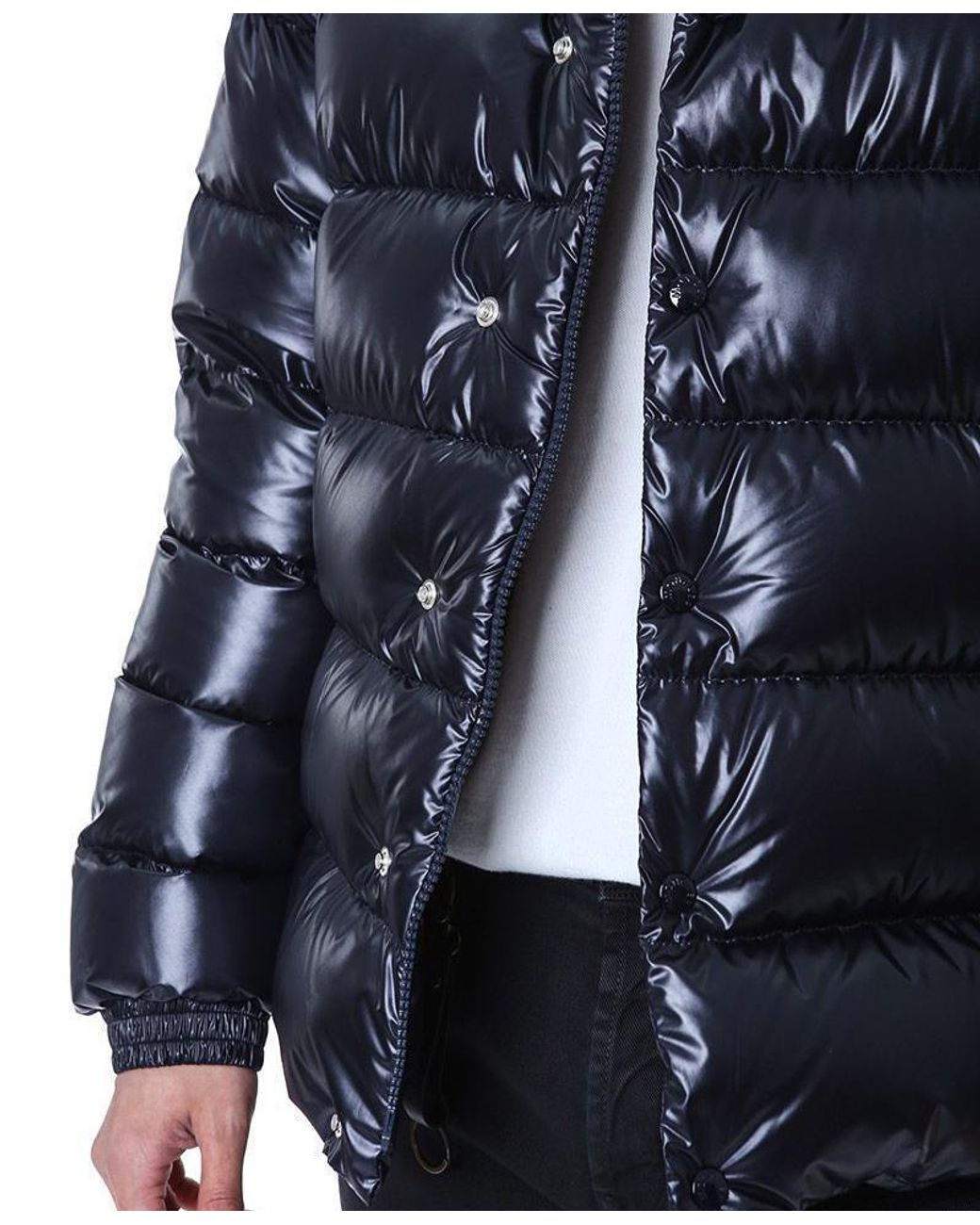 Moncler Blue Lule Logo Patch Down Jacket for men