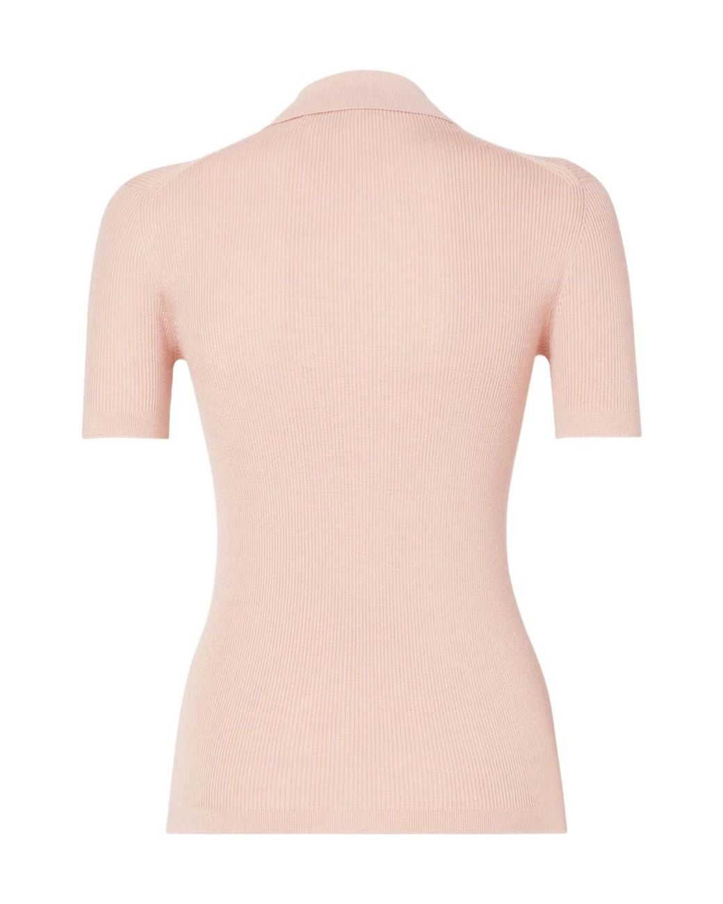 Fendi Pink Short Sleeved Knitted Polo Jumper