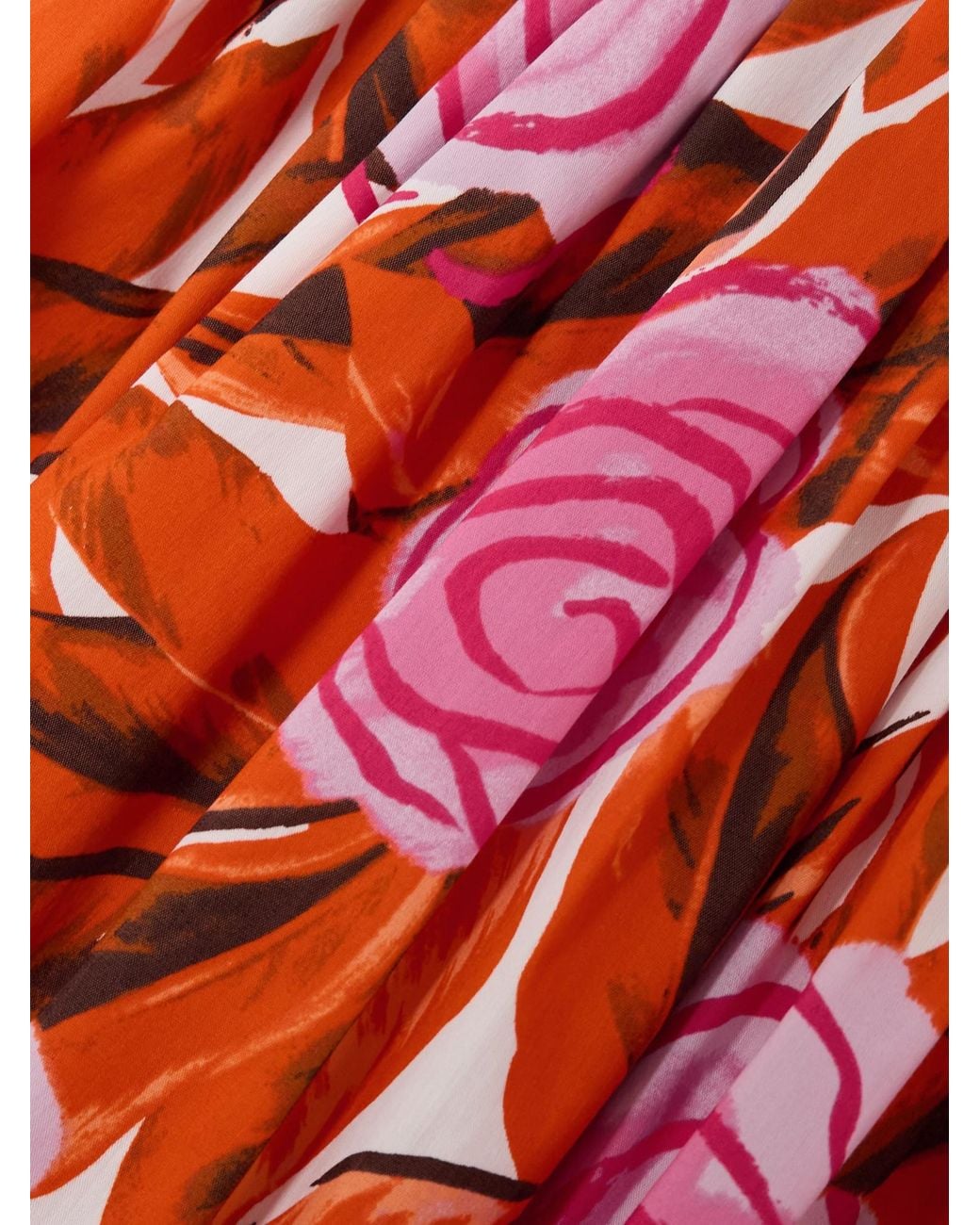 Diane von Furstenberg Elisa Belted Gathered Floral-Print Cotton-Blend Poplin Midi Dress