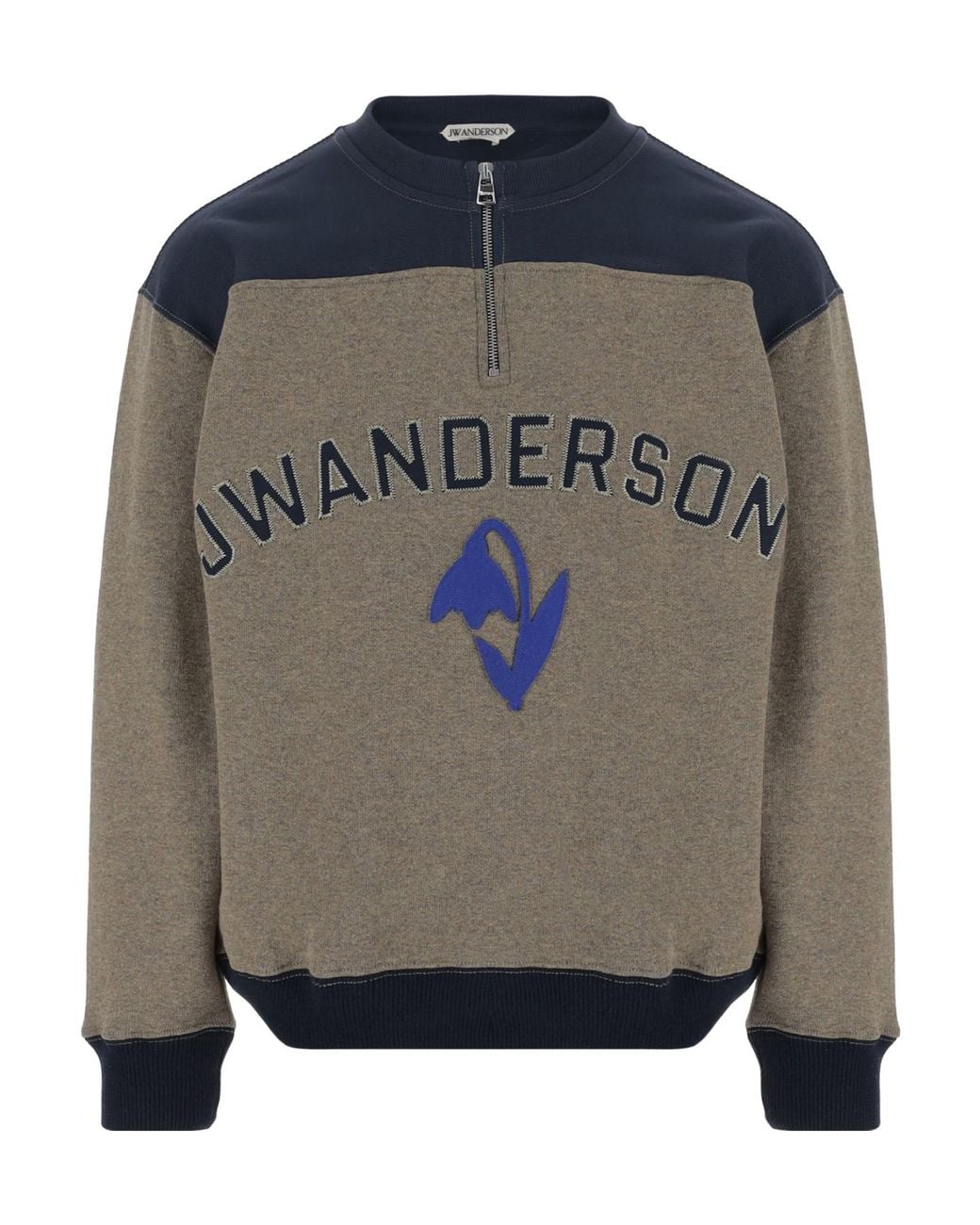 J.W. Anderson Gray Jw Anderson Logo Half Zip Sweatshirt